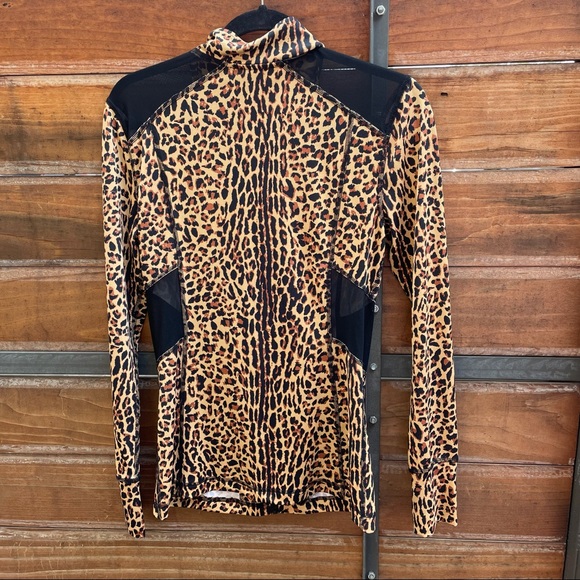 cheetah mock neck top